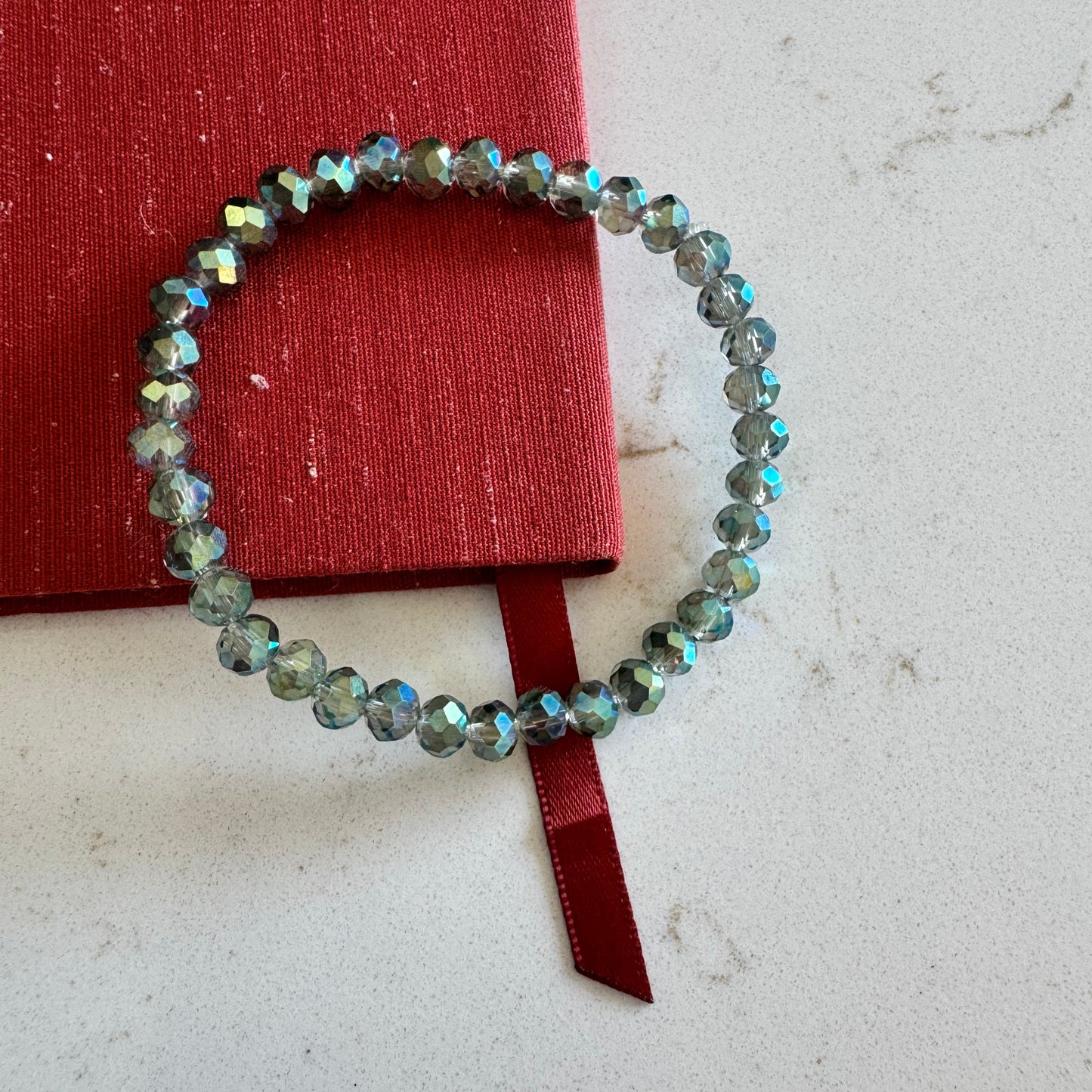 6mm Czech Crystal Glass Bead Stretch Bracelet