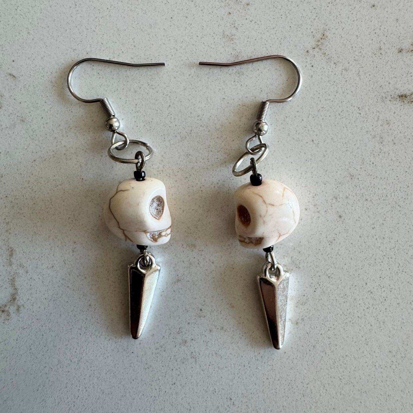 White Skull Drop Earrings