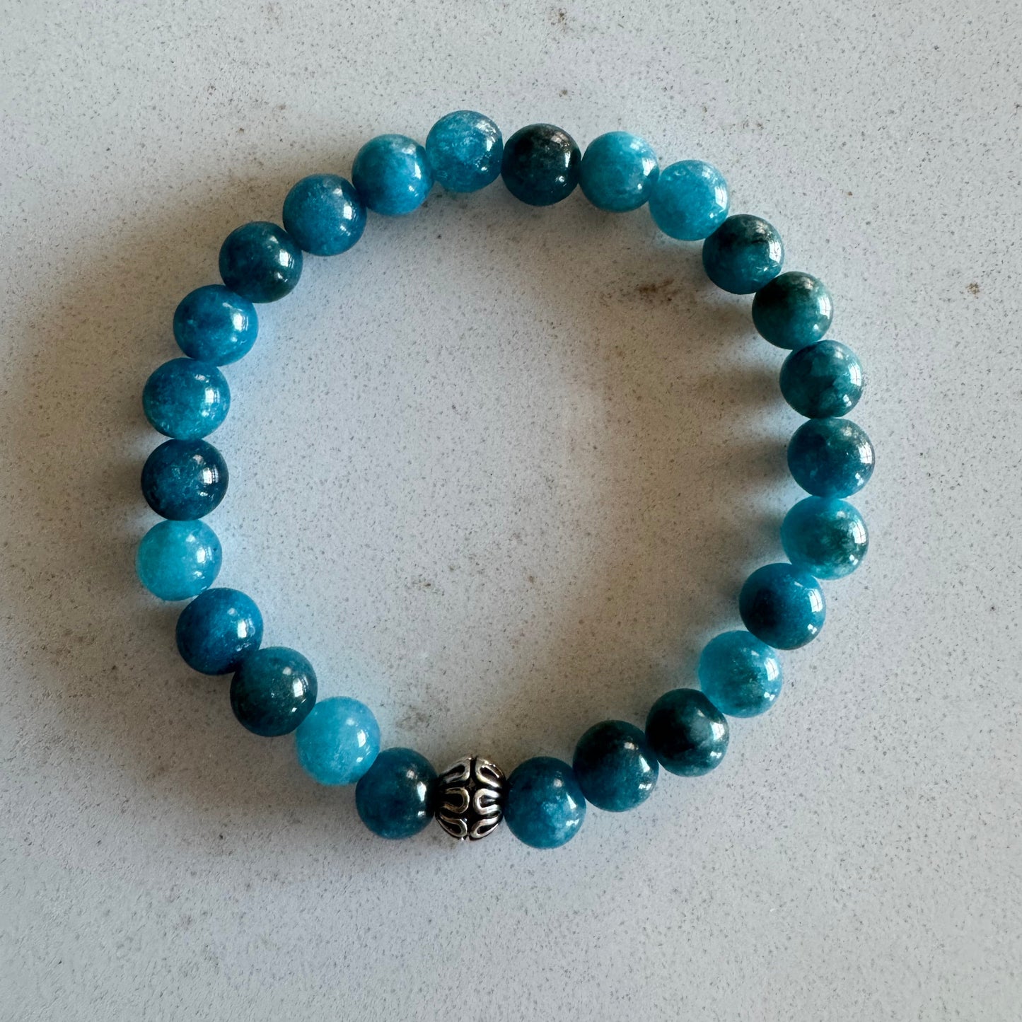6mm Blue Quartz Gemstone Bead Stretch Bracelet