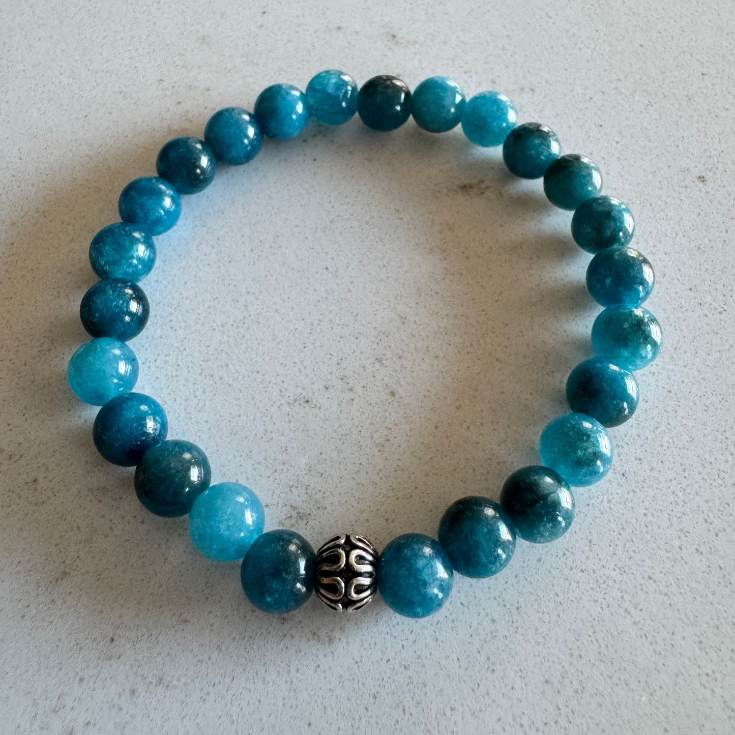 6mm Blue Quartz Gemstone Bead Stretch Bracelet