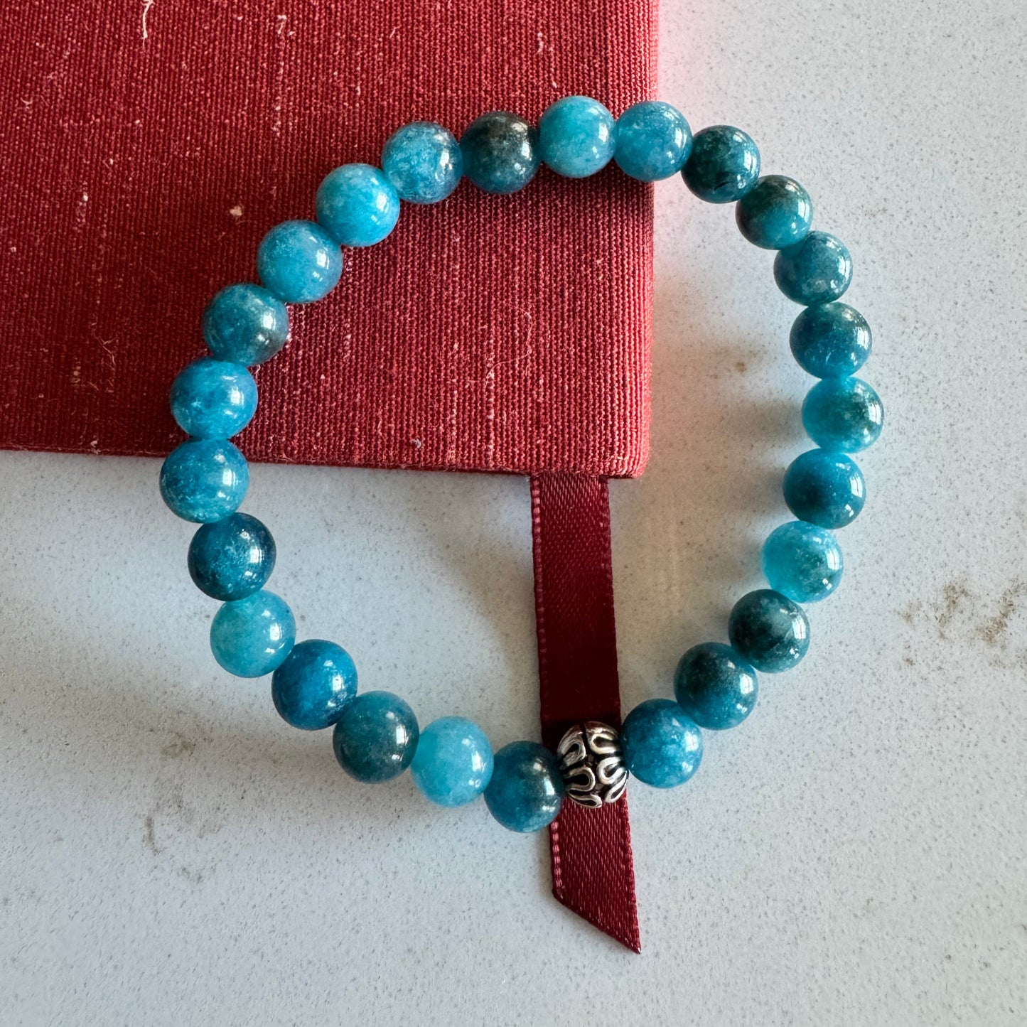 6mm Blue Quartz Gemstone Bead Stretch Bracelet
