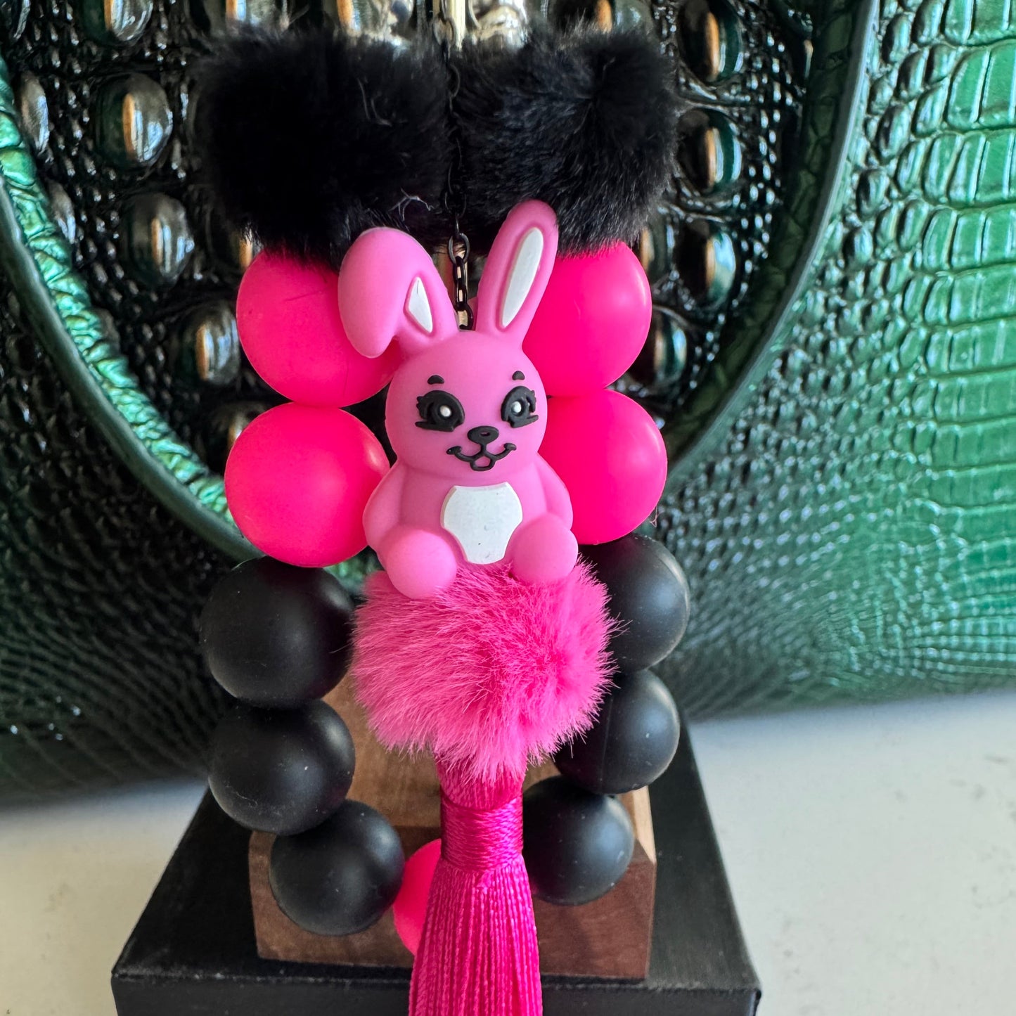 Baddy Bunny Silicone Bead Keychain