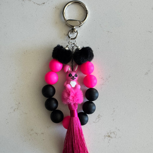 Baddy Bunny Silicone Bead Keychain